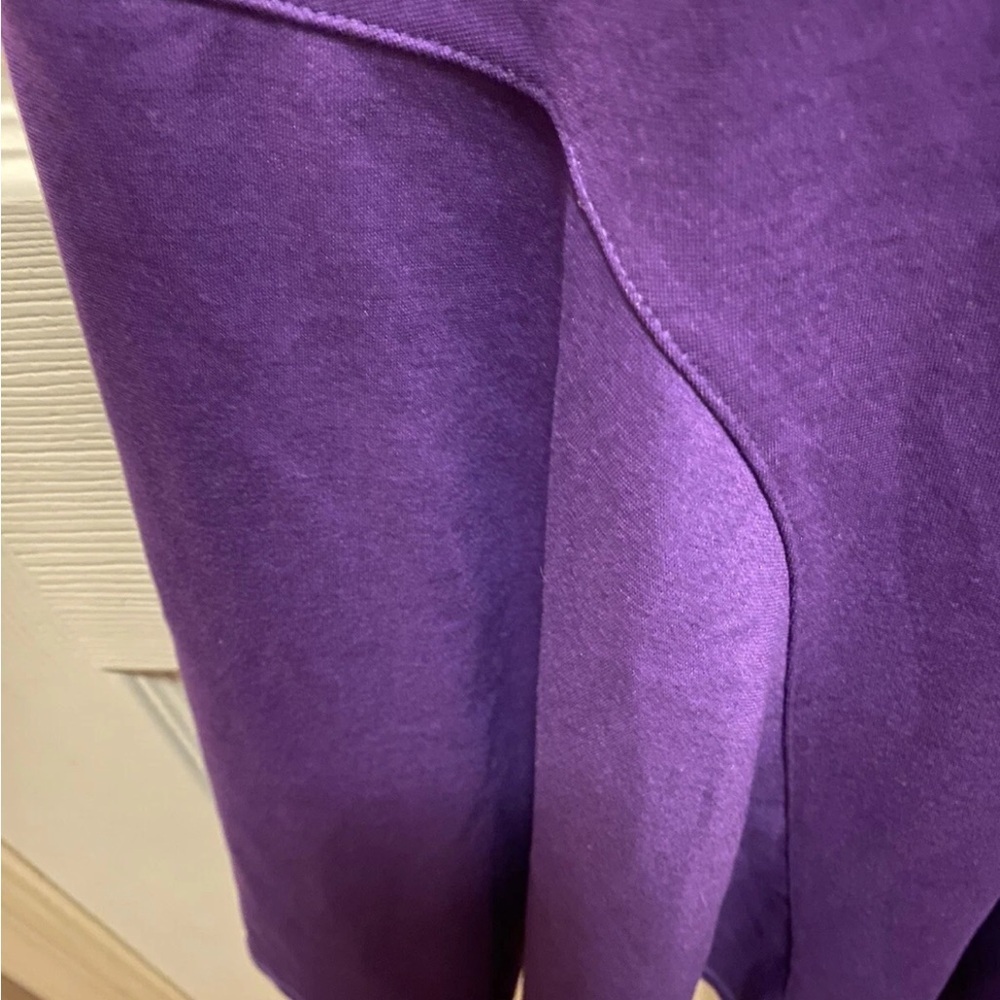 Lauren Ralph Elegant Brill Purple Sleeveless Dress w/ Faux Leather Trim Sz NWT!! - Picture 8 of 15